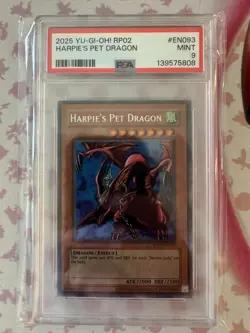 2025 YU-GI-OH! RP02-RETRO PACK 2 #EN093 HARPIE'S PET DRAGON PSA 9 - Image 1