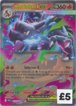 pokemon TCG Mega Charizard X ex 013/094 Me02: Phantasmal Flames Holo - Image 1