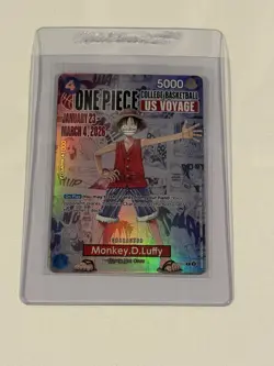 One Piece CCG Promo Holo Monkey D. Luffy US Voyage College Basketball P-055 2026 - Image 1