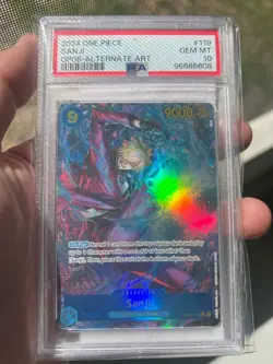 2024 ONE PIECE OP08 EN SANJI ALTERNATE ART PSA 10 - Image 1