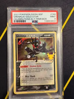 2021 POKEMON SWSH BLACK STAR PROMO #144 GRENINJA-GOLD STAR PSA 9 - Image 1