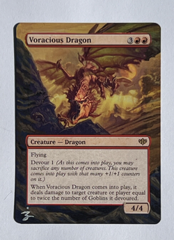 Voracious Dragon MTG Alter, Hand Painted MTG One Of Kind Altered - Image 1