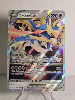 Zacian VSTAR 096/159 Pokemon SWSH: Crown Zenith Holo Card - NM - Image 1