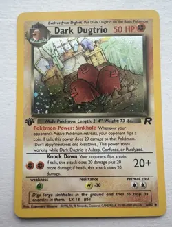 Pokemon Dark Dugtrio 6/82 Team Rocket 1st Edition Holo Rare Card 50 HP English - Image 1
