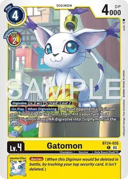 1x BT24-035 Gatomon Time Stranger Digimon Card Game x1 - Image 1
