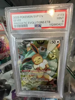 PSA 9 Eevee 173 Pokemon Svp En SV Black Star Promo 2025 Prismatic Evolutions Etb - Image 1