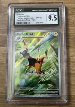 Pokemon Twilight Masquerade IR Heliolisk 177 Illustration Rare CGC 9.5 Mint + - Image 1
