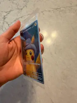 2023 Pokemon Van Gogh Pikachu Grey Felt Hat Promo SVP EN 085 Sealed - Image 3