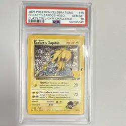 Rocket's Zapdos Pokemon TCG Celebrations Classic Collection 15/145 Holo PSA 10 - Image 1