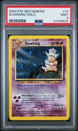 2000 Pokemon Neo Genesis #14 Slowking Holo PSA 9 - Image 1