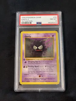 1999 Pokemon Game #50 Gastly PSA 8 1st Edition - Image 1