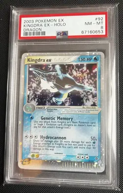 2003 POKEMON EX DRAGON #92 KINGDRA EX-HOLO PSA 8 - Image 1