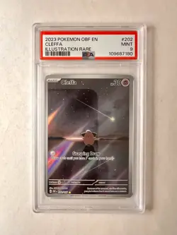 PSA 9 MINT Cleffa Illustration Rare Holo 202/197 Obsidian Flames Pokemon TCG - Image 1