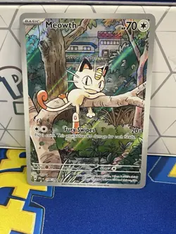 POKEMON TCG Meowth 106/094 PFL Illustration Rare NM/M OB2 - Image 1