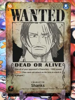 SHANKS - One Piece OP09-004 - WANTED SP Special Super Rare - Emperors - Image 1