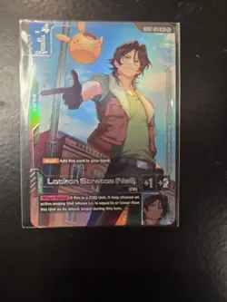 Lockon Stratos (Neil) Pilot Card ST07-011 Bandai Gundam Newtype Challenge - Image 1