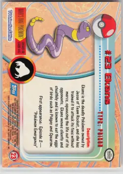 LP Ekans #23 Topps Trading Cards Series 1 Pokemon 1999 - Image 2