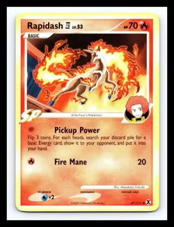 💥 Rapidash 47/111 2009 Rising Rivals Pokemon Card TCG Nintendo Non Holo - Image 1