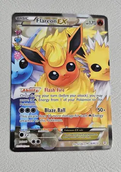 Pokemon Card Flareon EX LP Generations: Radiant Collection Ultra Rare RC28/RC32 - Image 1