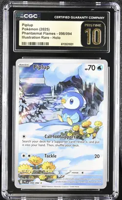 Piplup 098/094 CGC Pristine 10 Not PSA 10 - IR Phantasmal Flames - Pokemon Card - Image 1