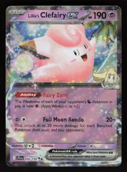 2025 Pokemon Journey Together LILLIEs CLEFAIRY ex - Holo Rare Card #56/159 - Image 1