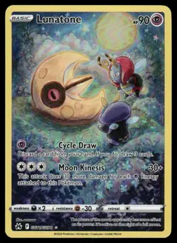 Pokemon Cards Lunatone GG11/GG70 Crown Zenith Galarian Gallery Holo NM *3 - Image 1