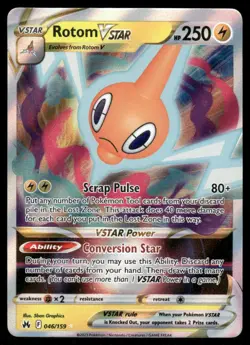 Pokemon Cards Rotom VSTAR 046/159 Crown Zenith Holo Rare VSTAR NM *4 - Image 1