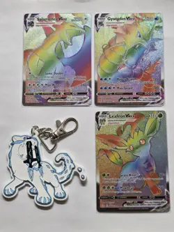 pokemon leafeon vmax / Salamence vmax / Gyarados vmax Rainbow Card Lot - Image 1