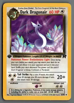 Dark Dragonair 33/82 Team Rocket 1st Edition Pokemon Card - Image 1