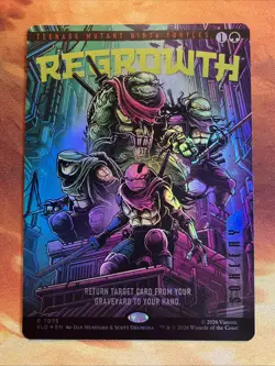 MTG Foil Borderless Regrowth Secret Lair: X TMNT: The Last Ronin!! - Image 1