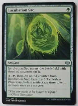 MTG Magic The Gathering Card Incubation Sac Artifact Green Phyrexia All Will One - Image 1