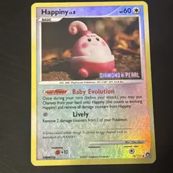 Pokemon Happiny Diamond & Pearl Burger King Reverse Holo Promo 60 HP 52/123 LP - Image 1