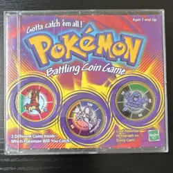 Hasbro Pokemon Battling Coin Game 1999 Hologram Growlithe Grimer Mewtwo - Image 1