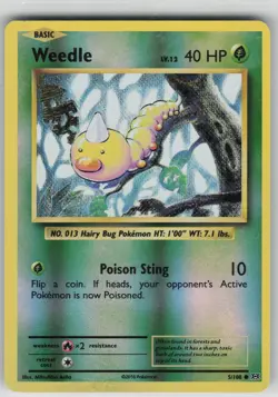 LP Weedle 5/108 Common Evolutions Pokemon Reverse Holo 2016 - Image 1