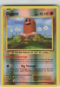 LP Diglett 55/108 Common Evolutions Pokemon Reverse Holo 2016 - Image 1