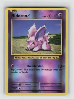 LP Nidoran M 43/108 Common Evolutions Pokemon Reverse Holo 2016 - Image 1
