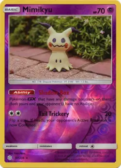 1x Mimikyu - 97/236 - Rare - Reverse Holo NM-Mint Pokemon SM12 - Cosmic Eclipse - Image 1