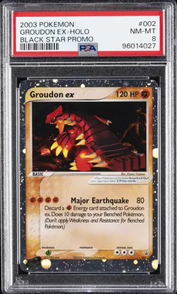 2003 POKEMON BLACK STAR PROMO #002 GROUDON EX-HOLO PSA 8 - Image 1