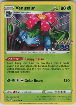 LP Venusaur 003/078 Holo Rare Pokemon GO Pokemon Holo 2022 - Image 1
