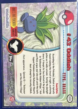 NM Topps Oddish 43 Pokemon Tv Animation 1999 - Image 2