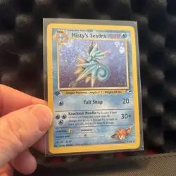 Pokemon TCG 1st Edition Misty's Seadra Holo Rare 9/132 Gym Heroes VTG WOTC NM/M - Image 1