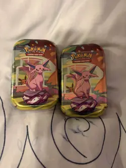2x Pokemon TCG Prismatic Evolutions Mini Tin – Espeon | NEW SEALED - Image 1