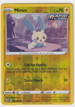 Pokemon TCG - Fusion Strike - Minun 090/264 - Foil - Z2029 - Image 1