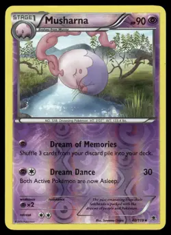 Musharna 40/119 Rare Phantom Forces Pokemon Reverse Holo Moderately Played - Image 1