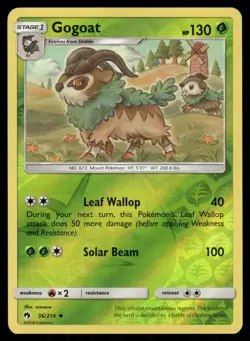 Gogoat 36/214 Uncommon Lost Thunder Pokemon Reverse Holo Heavily Played - Image 1