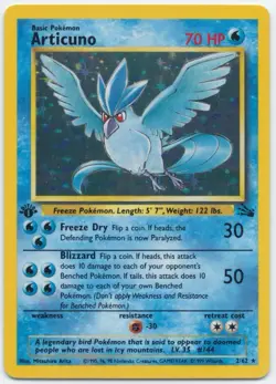 Articuno 1st Edition Holo Rare 2/62 Fossil - NM - Perfect Holo - Original Owner - Image 1