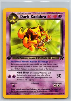 NM Dark Kadabra 39/82 1st Edition Team Rocket Pokemon 2000 - Image 1
