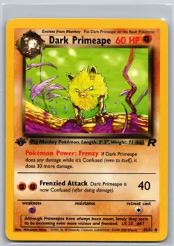 NM Dark Primeape 43/82 1st Edition Team Rocket Pokemon 2000 - Image 1