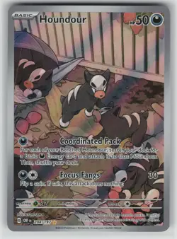 LP Houndour 204/197 Illustration Rare Obsidian Flames Pokemon 2023 - Image 1