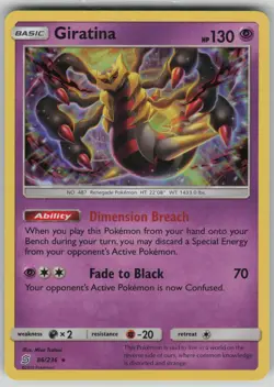LP Giratina 86/236 Holo Rare Unified Minds Pokemon 2019 - Image 1
